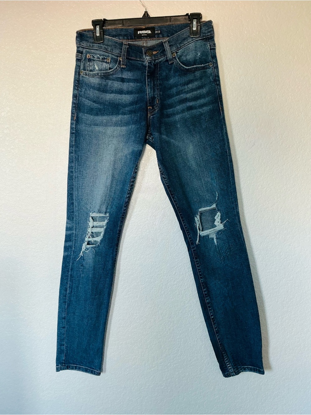 RSQ Distressed Super Skinny Ripped Jeans - Dark Blue